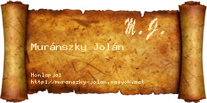 Muránszky Jolán névjegykártya