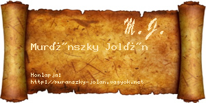 Muránszky Jolán névjegykártya