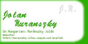 jolan muranszky business card